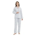 thumbnail image 3 of GLOBAL 100% Cotton Comfy Flannel Pajamas for Women 2-Piece Warm and Cozy Pj Set of Loungewear Button Front Top Pants, Size S-XXL, 3 of 5