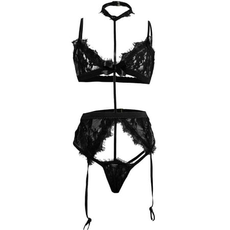 Midwennn Women Sexy Fashion Lace Lingerie Underwear Sleepwear Bodysuit Jumpsuit Sexy Lingerie for Women plus Size Leather Peignoir Nightgown Medium