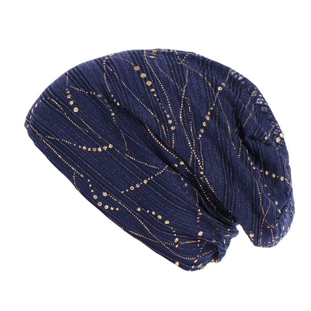 Navy Blue Women Muslim Frontal Cross Bonnet Hijab TurbanChemo Cap Headscarf/wrap 