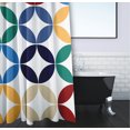 thumbnail image 3 of Simply Daisy 70" W x 73" H Eye Opener Geometric Print Polyester Shower Curtain, Green, 3 of 3