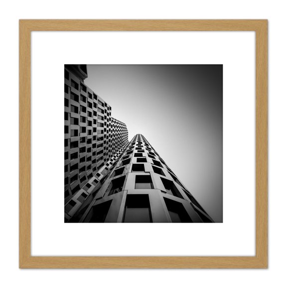 Warby Hotel Motel One Upper West Berlin Photo 8X8 Inch Square Wooden Framed Wall Art Print Picture with Mount