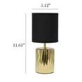 thumbnail image 4 of Simple Designs 11.61"  Ruffled Metallic Capsule Bedside Table Desk Lamp with White Drum Fabric Shade for Home Decor, Bedroom, Living Room, Entryway, Office, 4 of 9