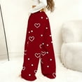 thumbnail image 5 of Cotton Wide Leg Sweatpants Women Women's Casual Solid Color Drawstring Elastic Waist Sweatpants Side Pockets Red XXL, 5 of 7
