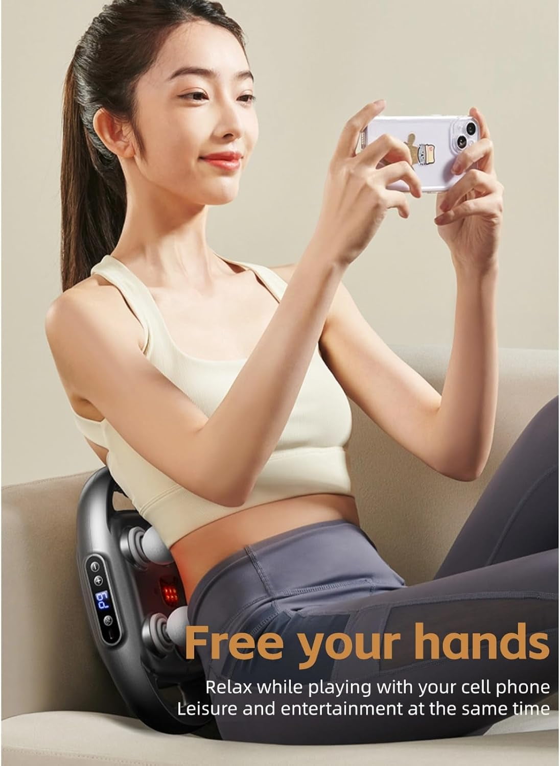 Yoidesu Massage Gun Muscle Relaxation Massager High Frequency Vibration 6 Heads 9 Modes for Back Leg Neck Shoulder Pain Relief