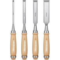 DEKEones 4 Piece Wood Chisel Set with Bevel Edge Crafted from Chromium-Vanadium Steel Hand Tools Gouges