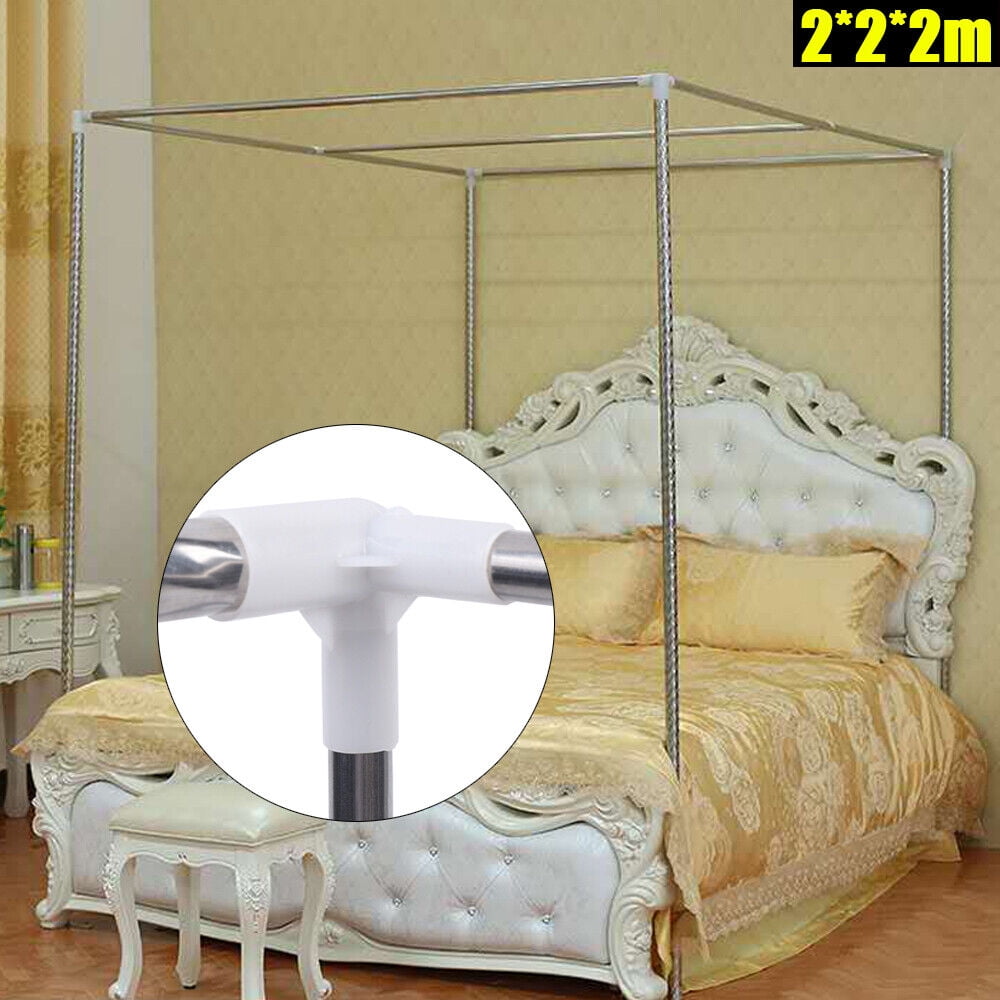 4-Corner Bed Canopy Frame Post Bracket, Mosquito Netting Curtain Support 2 X 2 X 2m