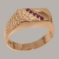 thumbnail image 2 of LBG British Made 18k Rose Gold Natural Ruby Mens Anniversary Ring - 33 size options - Size 6.75, 2 of 6