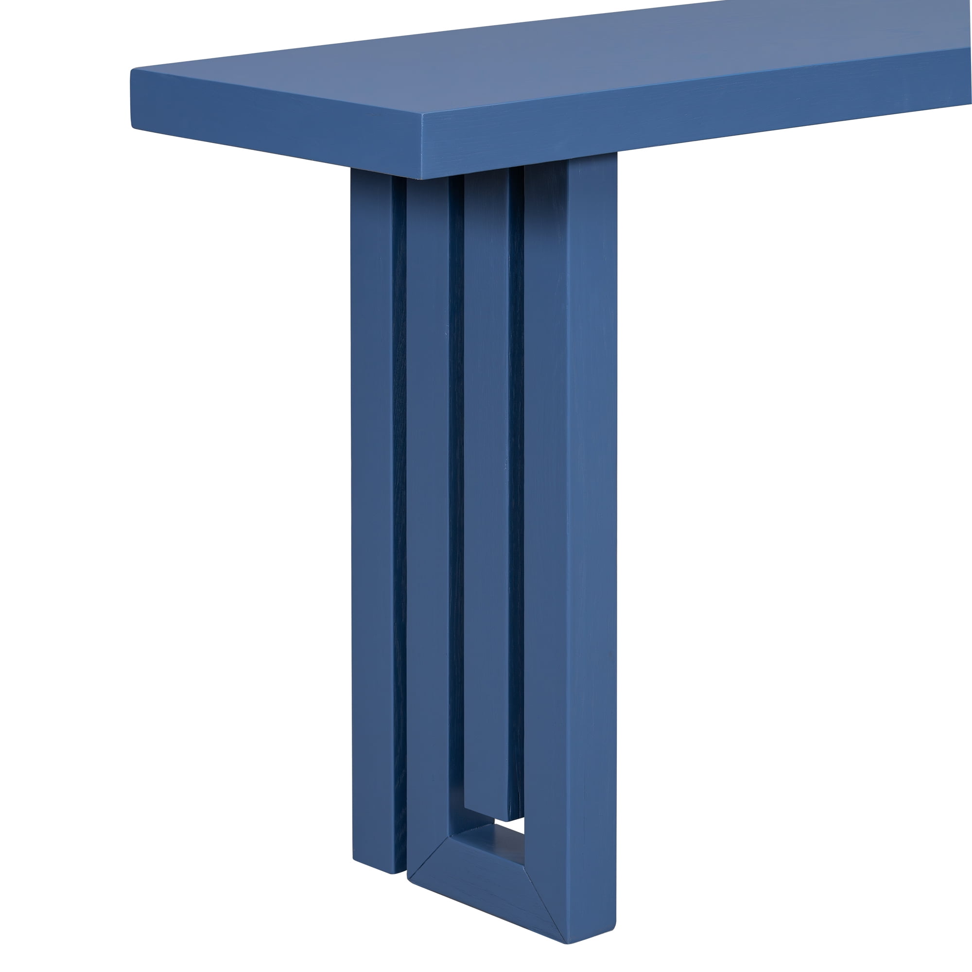 Jopath 59"W Modern Narrow Console Table Wooden Sofa Side Table Entryway Table with Storage Shelf for Living Room,Entryway,Navy Blue