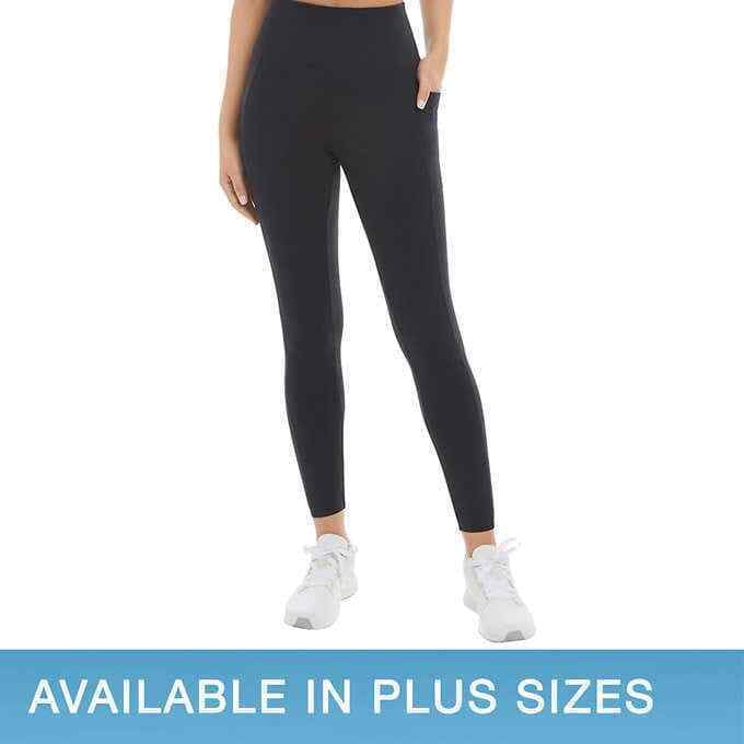 Danskin Ladies' 7/8 Brushed High Rise Leggings w/Pockets Wicking (Dark