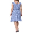 thumbnail image 4 of DARING DIVA Women's Plus Size Square Neck Ruffle Short Sleeve Midi Dress 2X Blue, 4 of 6