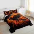 thumbnail image 4 of Manfei Black Gothic Crow Full Size Comforter Sets for Teens, Happy Halloween Bedding Comforter Set, Graffiti Watercolor Style Reversible Bedding Sets, Ultra Soft Home Decor, 3-Piece, 4 of 9