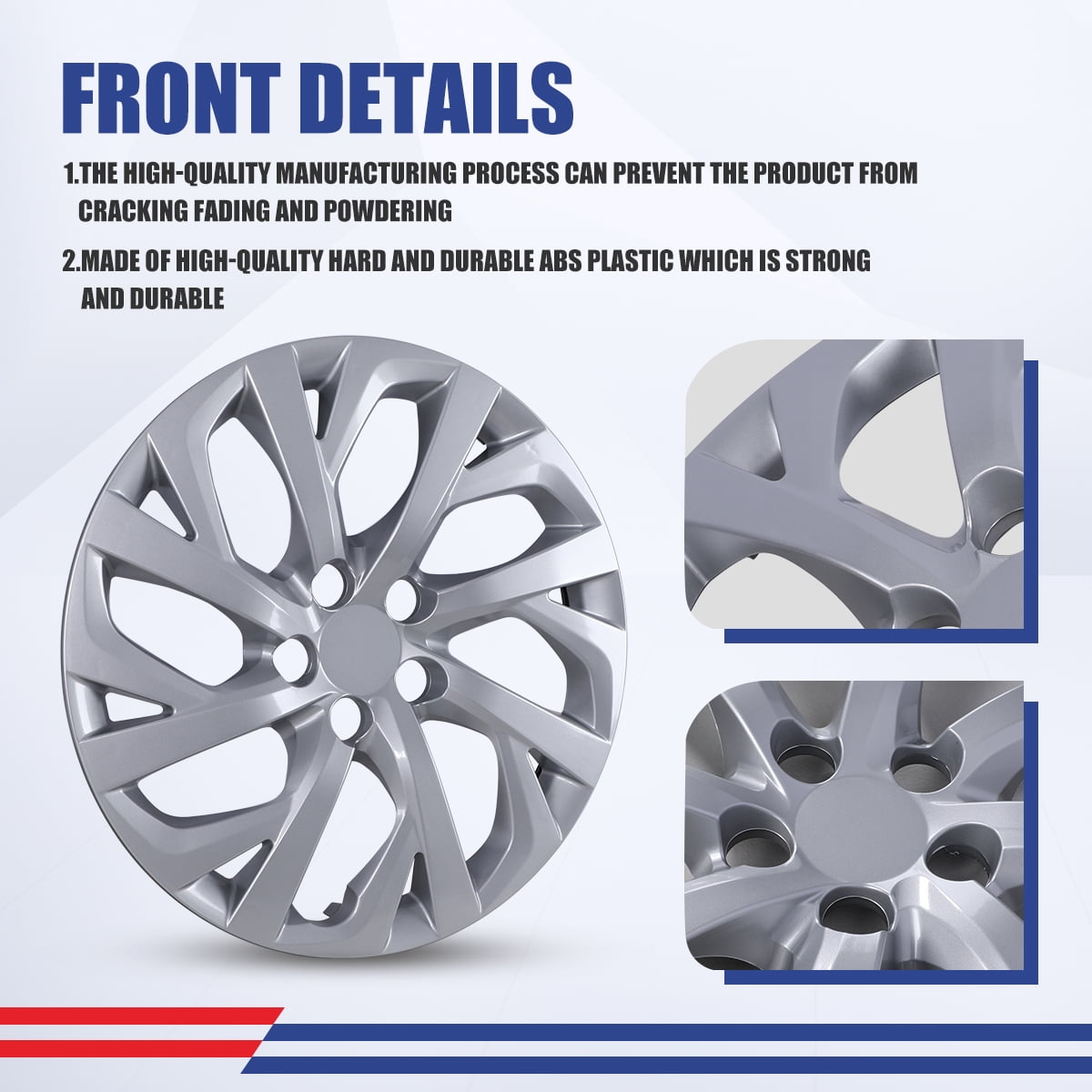 1Pc Cover Hubcaps ,16 Inch Hubcaps Wheel Rims Cover for 2017-2019 TOYOTA COROLLA Compatible With Steel Wheels and Snap On Installation ABS+PC Material（16-Inch, Lacquer)