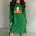 thumbnail image 6 of Edvintorg Comfy Dresses for Women Halloween Printed Crew Neck Casual Sleep Shirts Long Sleeve Loose Nightgown Plus Size Fashion Clothing Green XXXXXL, 6 of 6