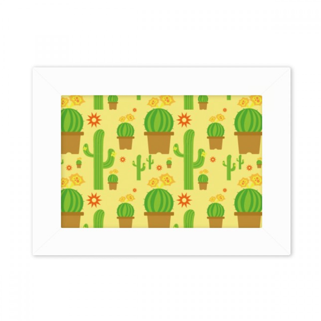 Cactus Potted Succulents Pattern Photo Mount Frame Picture Art Painting Desktop 5x7 inch