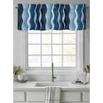 thumbnail image 2 of Curtain Valance for Windows,Blue Water Ripple Gradient Stripes Kitchen Valances Rod Pocket Short Curtains,Abstract Geometric Window Treatment Panel for Bedroom Bathroom 54"x18", 2 of 7