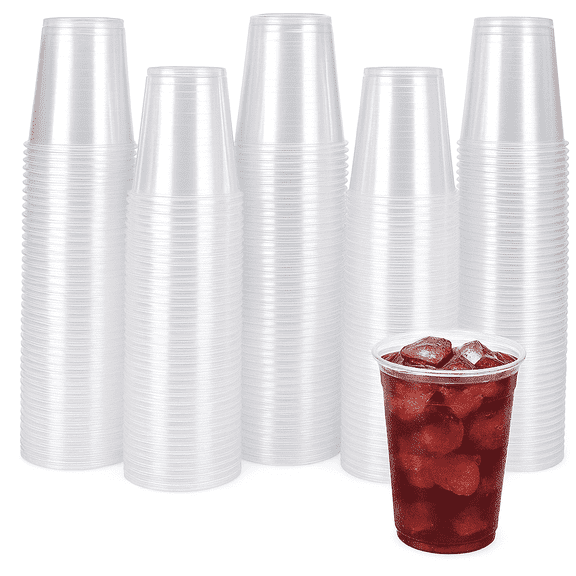 ROYALZE Disposable Plastic Cups, Clear 7 oz, 300 Count  Cold Drink Party Cups
