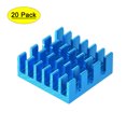 thumbnail image 1 of Uxcell 14x14x6mm Aluminum Heatsink Electronic Radiators for MOS IC Chip Blue 20 Pack, 1 of 5