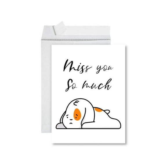 Koyal Wholesale Funny Miss You Jumbo Card Miss You So Much 8.5 x 11 inch Blank Greeting Card with Envelope 1-Pk