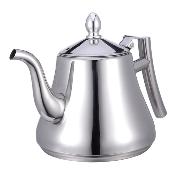 Nvzi 1L Stainless Steel Tea Pot Water Kettle Tea Kettle with Strainer for Home Restaurant