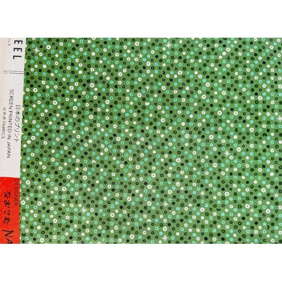Waku Waku Christmas-Green Sequins Unbleached Fabric-Naocom-Cotton Steel