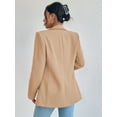 thumbnail image 2 of Women Casual Blazer Suit Open Front Shawl Collar Long Sleeve Fitted Jacket for Office Work Khaki M, 2 of 7