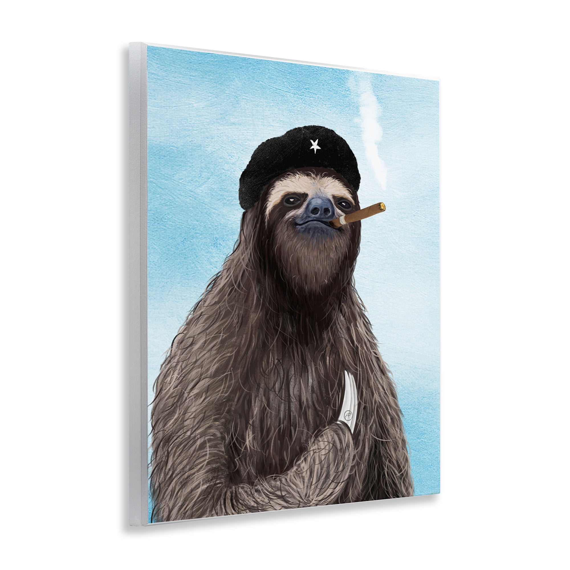 Stupell Industries Captain Sloth & Cigar Novelty & Humor Painting Unframed Art Print Wall Art, 11 x 14