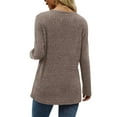thumbnail image 5 of Fantaslook Blouses for Women Long Sleeve Crew Neck Tunic Tops Buttons Side Fall Shirts, 5 of 9