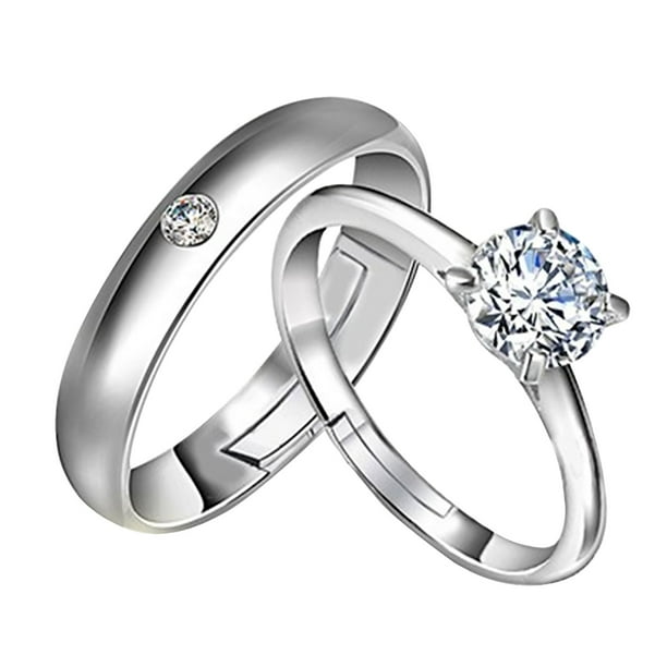 Anillos para mujer, regalos para mujer, moda chapada en circonita cúbica, par de anillos para pareja.