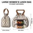 thumbnail image 5 of Boho Bohemia Flower Drawstring Lunch Bag Women - Drawstring Lunch Bag Insulated for Work Office - Stain-Resistant Large Lunchbags for Women with Multi-Pockets, 5 of 6