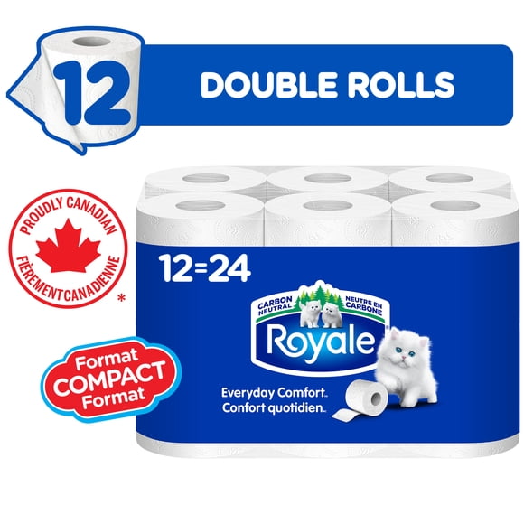 Royale Everyday Comfort, 2 Ply Toilet Paper, 12 Equal 24 Bathroom Tissue Rolls