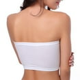 thumbnail image 4 of harmtty Women Solid Color Padded Tube Top Bandeau Strapless Bra Brassiere Chest Wrap,White,M, 4 of 7