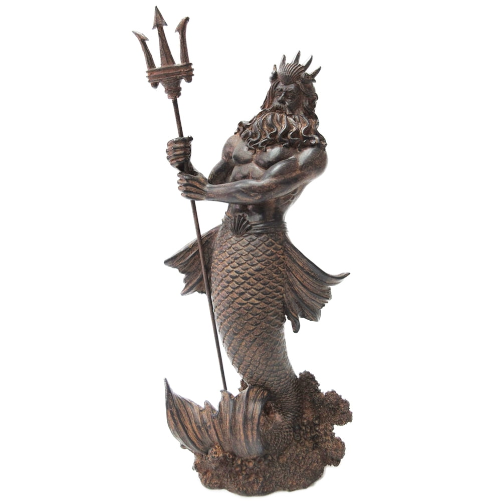 Greek God of the Sea: Poseidon Neptune with Trident Rising from the Sea