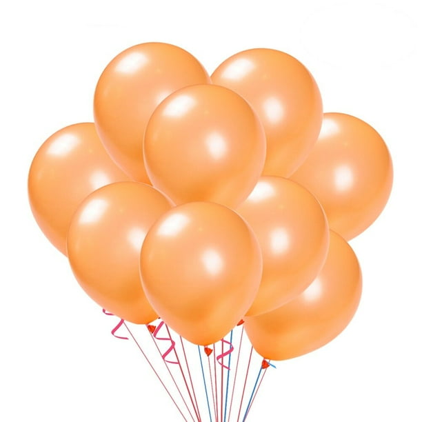 20 globos de látex de 25 cm, gruesos y perlados, brillantes, para fiestas de cumpleaños (naranja)