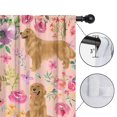 thumbnail image 4 of Blackout Kids Curtains,Golden Retriever with Flowers Childrens Insulated Curtains Set Of 2,Bedroom Essentials,Toddler Room Decor 52x63in(132x160cm), 4 of 4