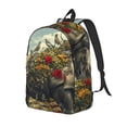 thumbnail image 2 of KLL Floral Rhino With Birds Print Travel Laptop Backpack - College Backpack Business Work Bag Nurse Bag Casual Daypack for Weekender Business Hiking -Medium, 2 of 6