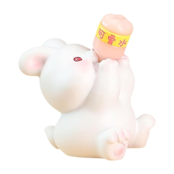 Estatua de animal Figuras de animales Adorno de escritorio Decoración del hogar para San Valentín Conejito