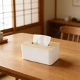 thumbnail image 4 of Funda para caja de pañuelos de cartón compuesto para mesa de centro de sala de estar – Soporte de plástico con tapa estilo cajón para escritorio de oficina, baño o mesita de noche, 4 of 6