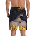 thumbnail image 4 of Lsque Elegant Lady With Hat Mens Sleep Pajama Shorts,Short Pajama Pants, Cotton Ultra-Soft Knit-Large, 4 of 9