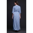 thumbnail image 3 of Bimba Rayon Buds & Lotus Floral Womens Printed Side Slit SummerÂ&nbsp;DressÂ&nbsp;Long Maxi Gown-Medium, 3 of 6