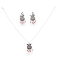 thumbnail image 2 of 1 juego de collar de aretes de borla multicolor, juego de joyería de boda nupcial - Tipo 1 Zulema Perlas Conjuntos de joyas con borlas, 2 of 8
