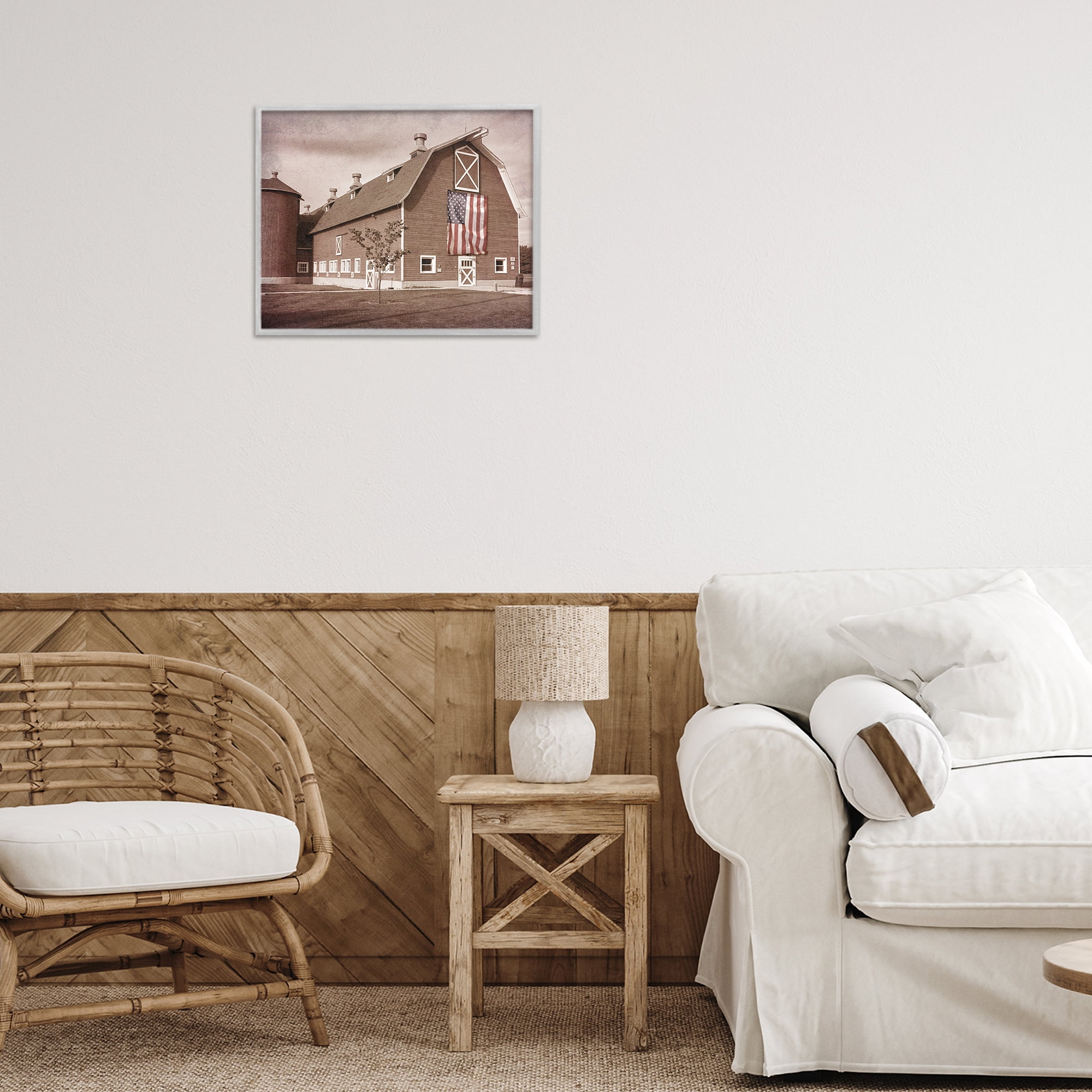 Stupell Industries Rural America Barn Gray Framed Giclee Art, design by Marcus Prime