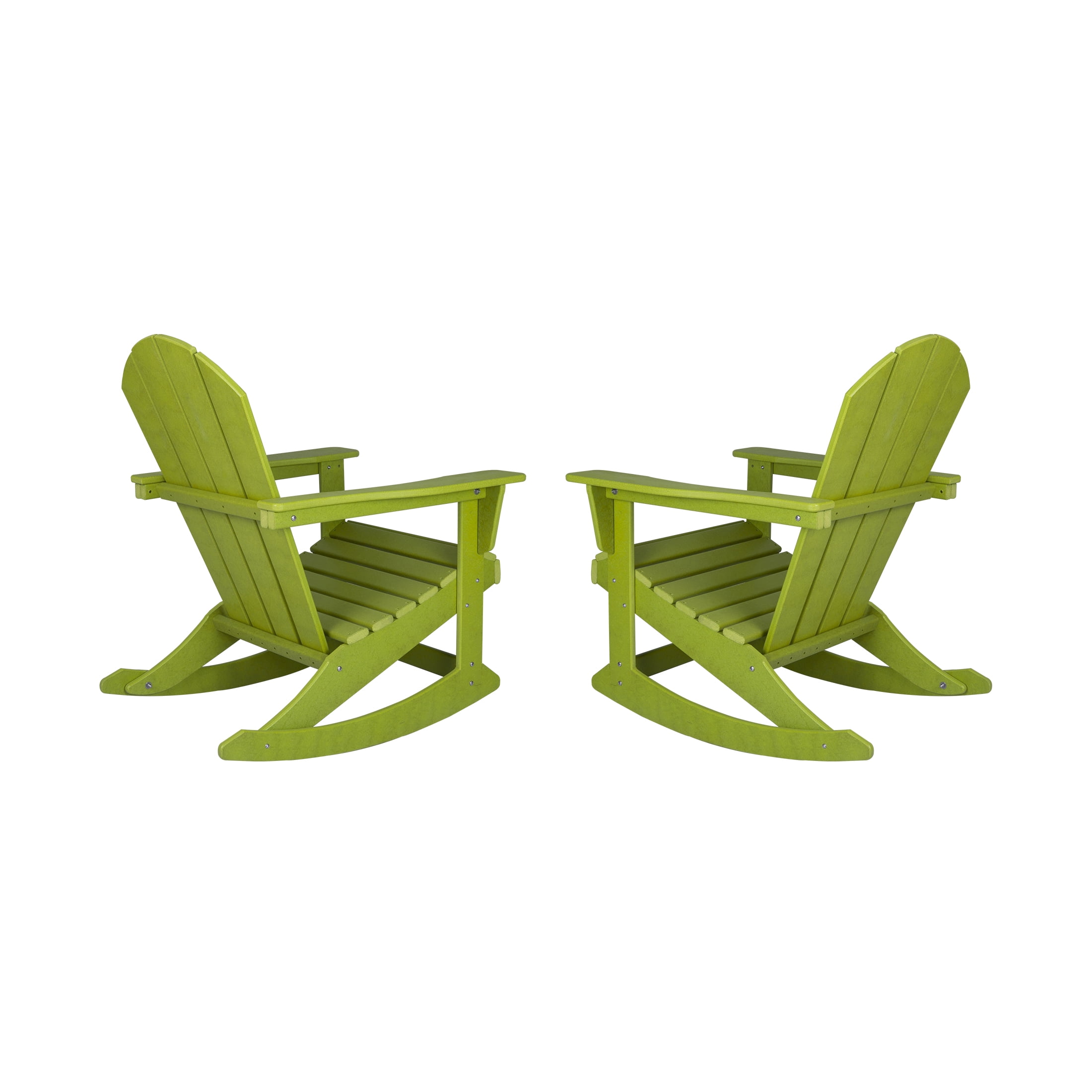 GARDEN Set of 2 - Plastic Outdoor Rocking Chairs for Patio Porch, Lime