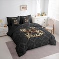 thumbnail image 3 of Homewish Bow Letter Monogrammed S 7-Piece Twin Bedding Sets for Teens,Leopard Print Bedding Comforter Set,Abstract Bohemian Damask Breathable Sheet Sets,Breathable Home Decor,Reversible, 3 of 8
