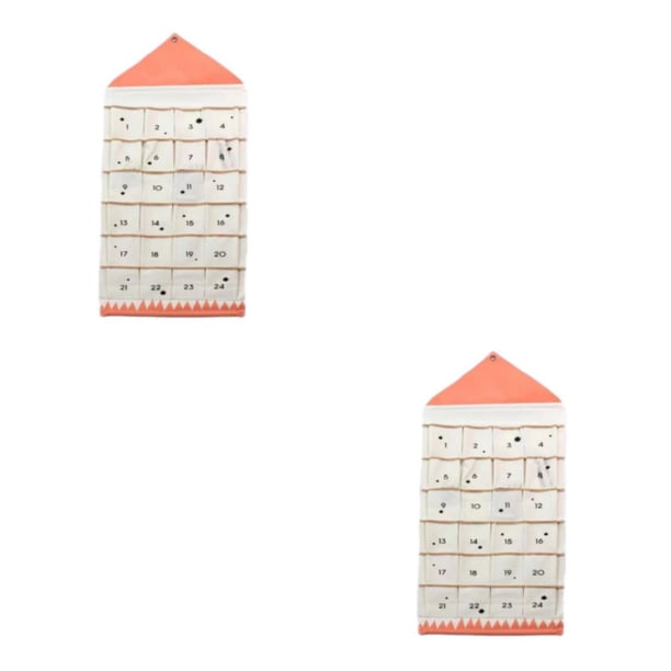 Calendario de Adviento rellenable Matsuzay de lona rosa 2Conjunto