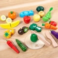 thumbnail image 4 of Pretend Toy Wooden Simulation Kitchen Play House Montessori Educational Toy For Children Kids Gift Cutting Fruit Vegetable Set, 4 of 7