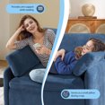 thumbnail image 4 of 50'' Oversized Accent Chair, Chenille Single Sofa Chair with 42.5''W × 32''D Extra Large Seat, Comfy Upholstered Armchair for Bedroom, Living Room, Blue, 4 of 9