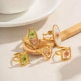 thumbnail image 5 of Handmade Dried Flower Statement Ring for Women Gold-Toned Stainless Steel Adjustable Pressed Blossom Forget-Me-Not Flowers Open Band Rings Wedding Holiday Jewelry, 5 of 11