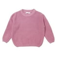 thumbnail image 3 of Toddler Baby Boy Girl Winter Sweater Solid Color Casual Round Neck Sweater, 3 of 8