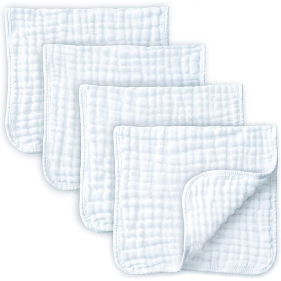Muslin Burp Cloths - Burp Clothes For Baby Girl/boy, Organic Baby Clothes Burping Cloths For Babies - 6 Layers Absorbance, Baby Burp Cloth (4 Pack (10