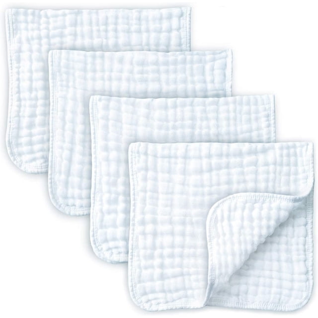 Muslin Burp Cloths - Burp Clothes For Baby Girl/boy, Organic Baby Clothes Burping Cloths For Babies - 6 Layers Absorbance, Baby Burp Cloth (4 Pack (10